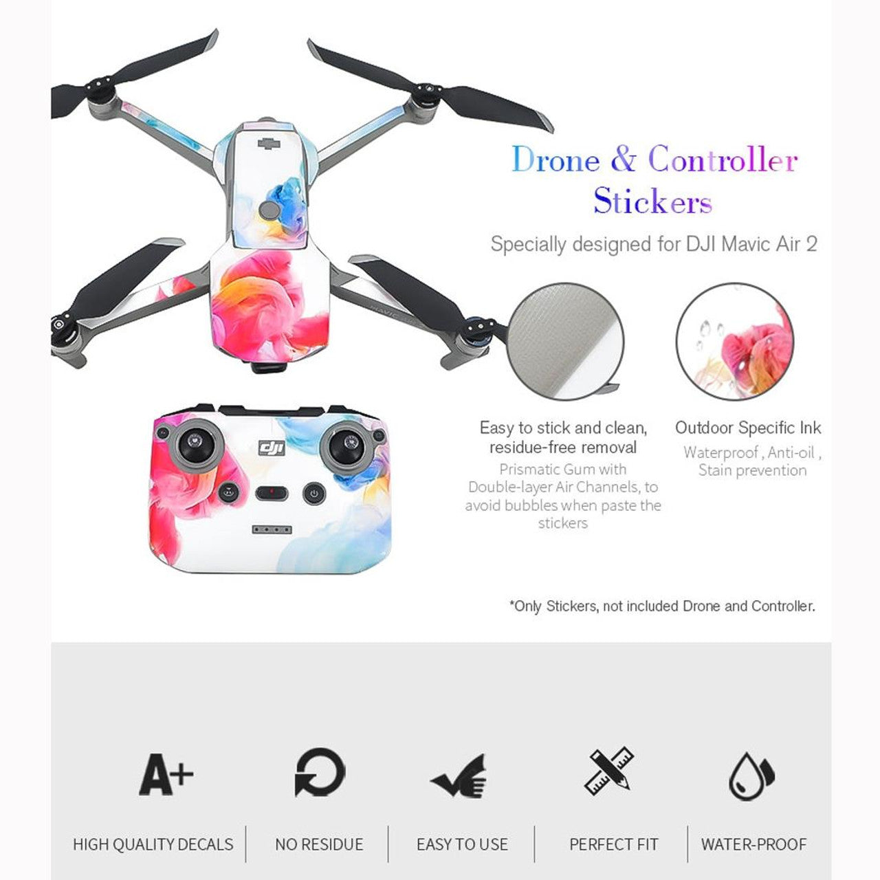 6645 6 body sticker remote sticker startrc for dji mini 2 style 1