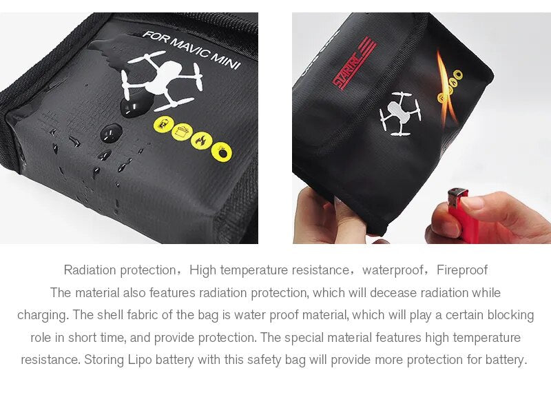6651 1 battery safety bag startrc for mini 2 mini se mavic mini mini 3 pro for 3 pcs batteries