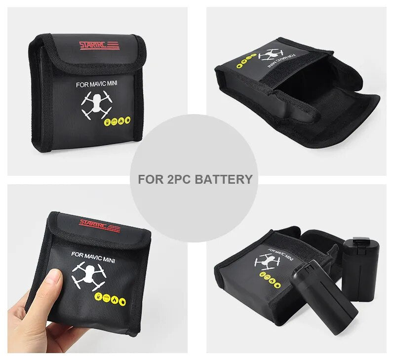 6654 1 battery safety bag startrc for mini 2 mini se mavic mini mini 3 pro for 2 pcs batteries
