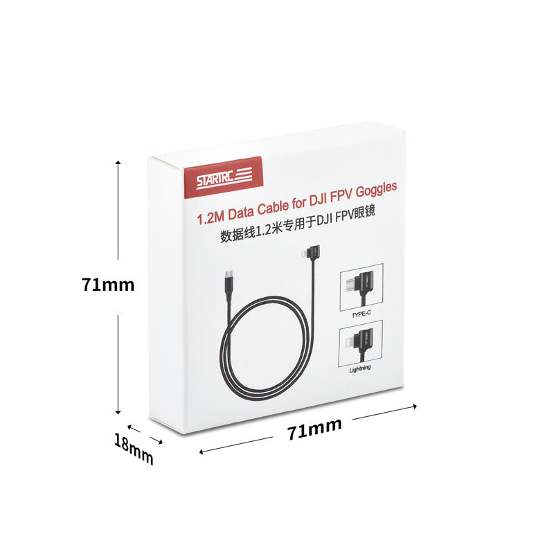 6780 2 data cable startrc 1 2m for dji fpv goggles 2 v2 type c