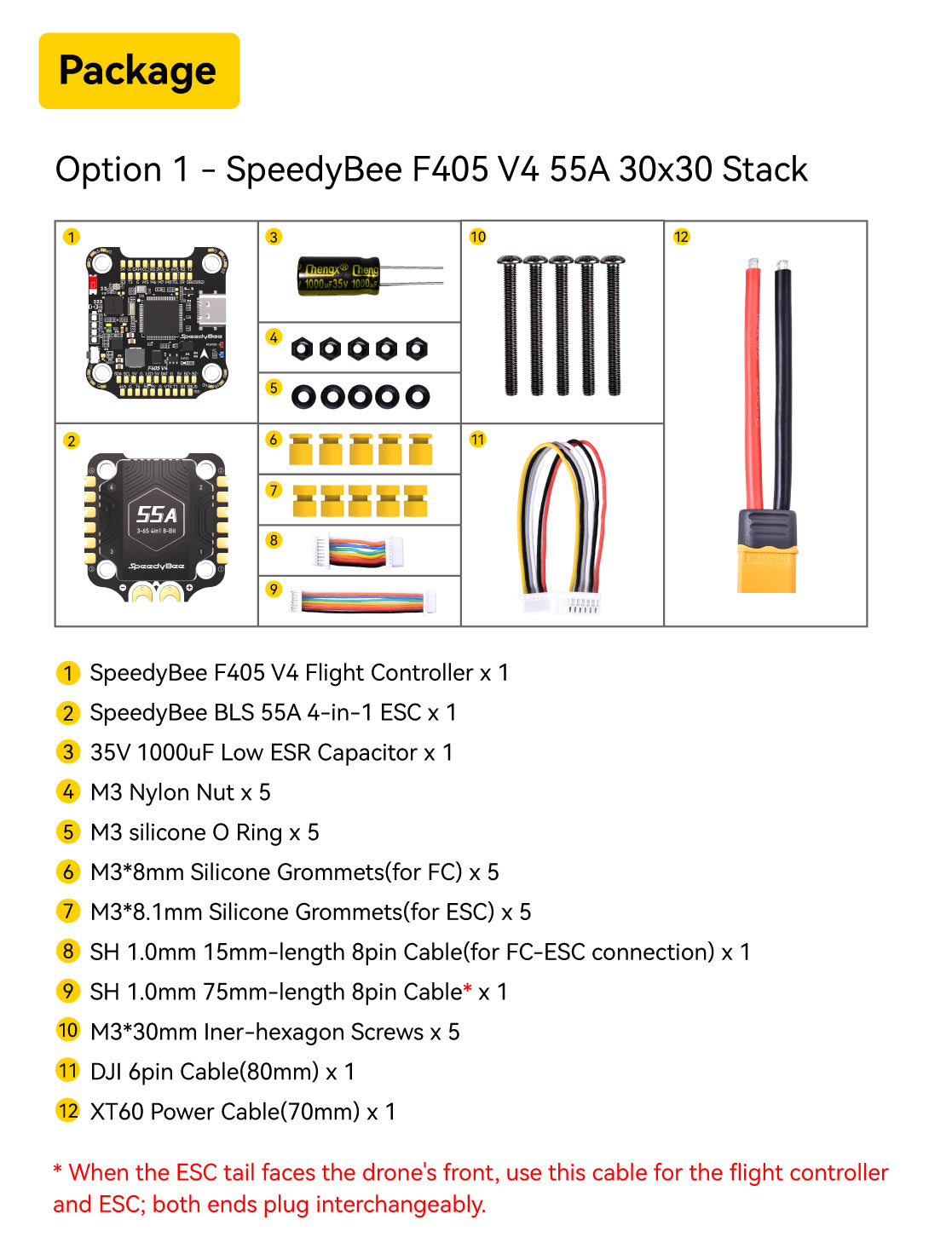 8496 4 stack speedybee f405 v4 bls 55a 30x30 fc esc