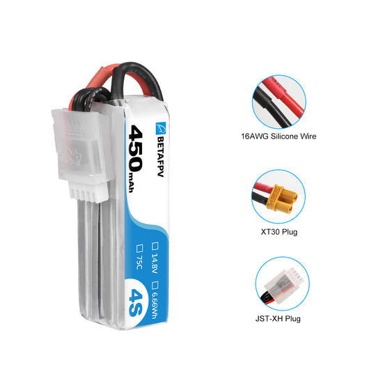 8613 1 battery betafpv lipo 4s 14 8v 450mah 75c xt30 2pcs