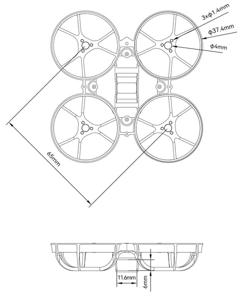 8934 3 frame betafpv meteor65 pro yellow