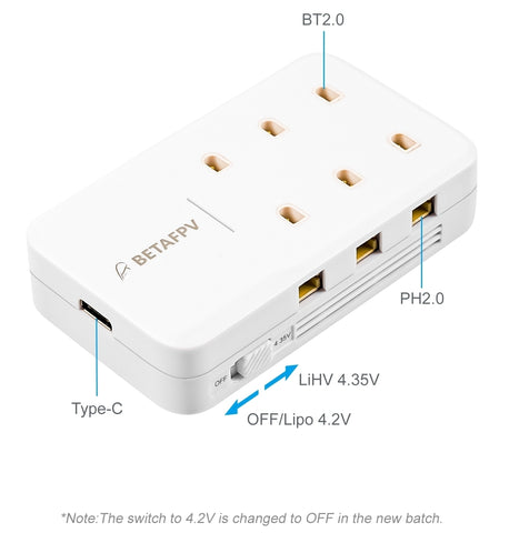 9222 3 charger board v2 betafpv 6 port 1s with eu adapter