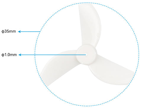 9330 5 propellers gemfan 35mm 3 blade 1 0mm shaft 4pcs blue