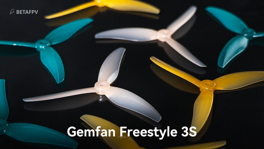 9435 3 propellers gemfan freestyle 3s 3 blade 5mm shaft mango yellow