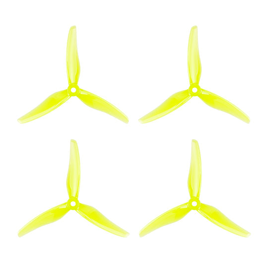 9444 2 propellers gemfan hurricane 51433 3 blade 5mm shaft yellow