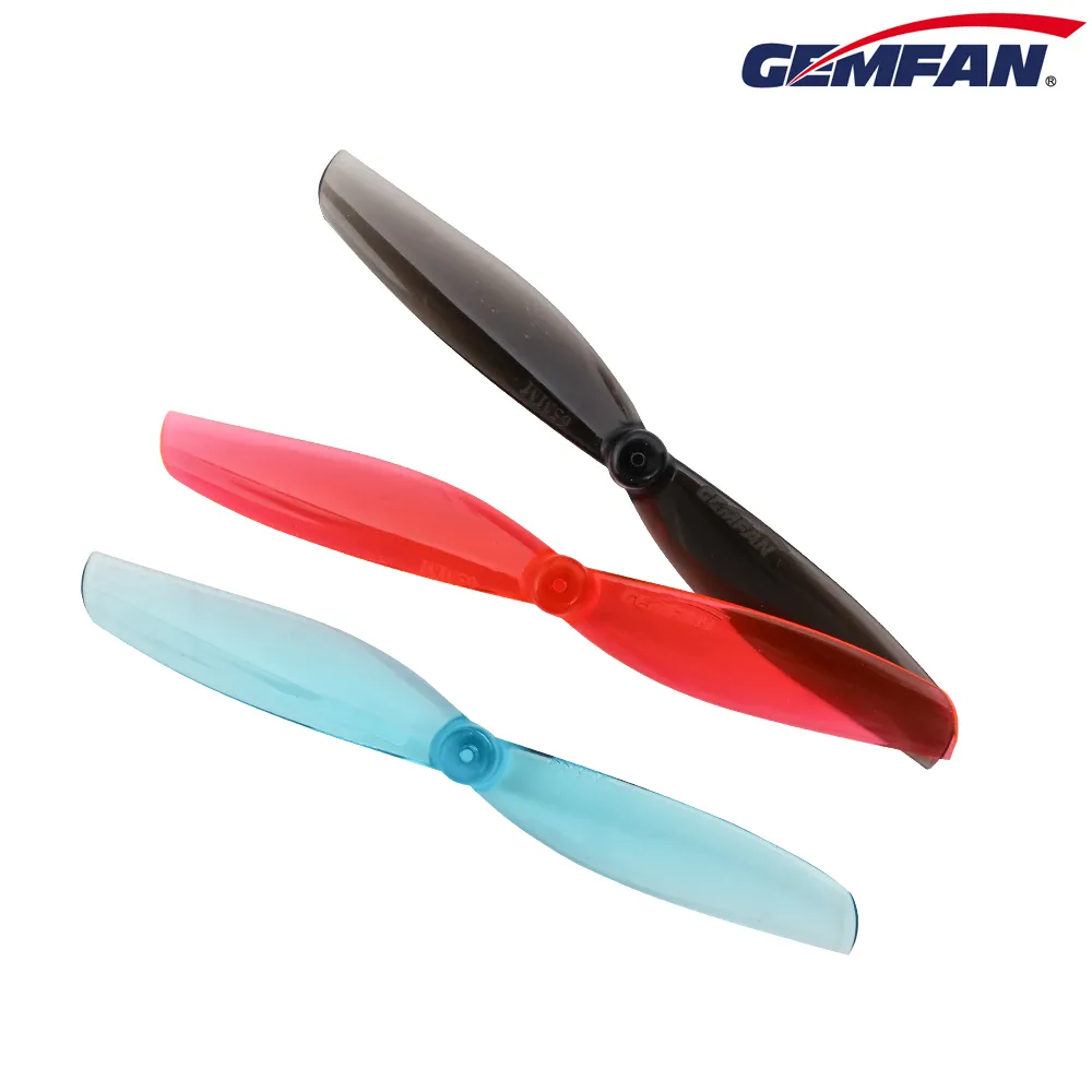 10770 3 propellers gemfan 65mms 2 pc shaft 1mm clear red 4ccw 4cw