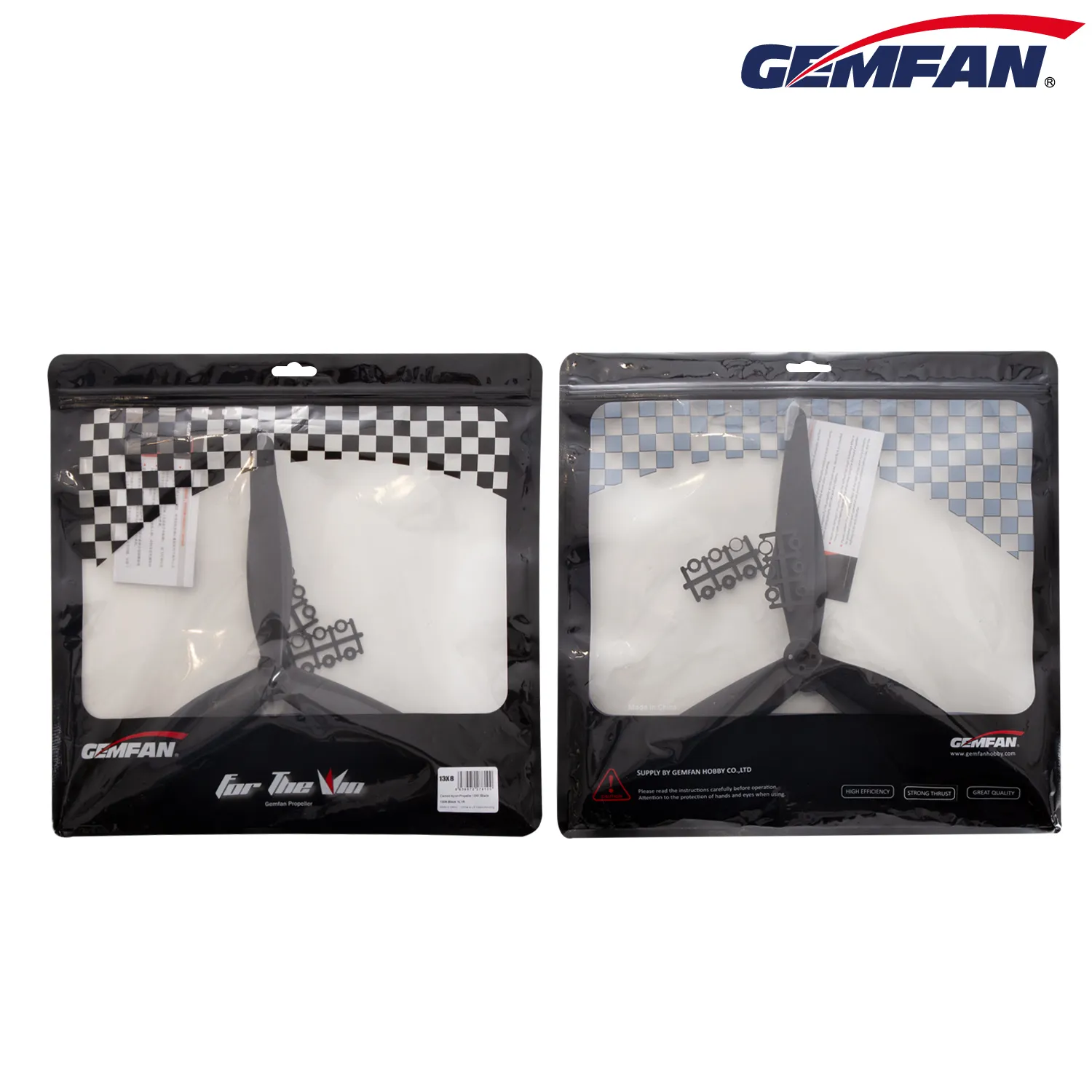10821 3 propellers gemfan x class 1308 3 composite material black 1ccw 1cw