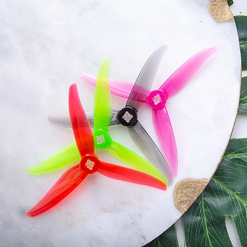 11670 5 propellers gemfan hurricane 4023 3 pc durable 2mm m5 clear red 2ccw 2cw