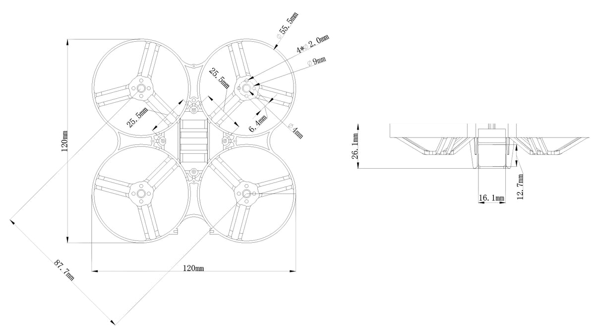 13534 5 frame betafpv meteor85 grey