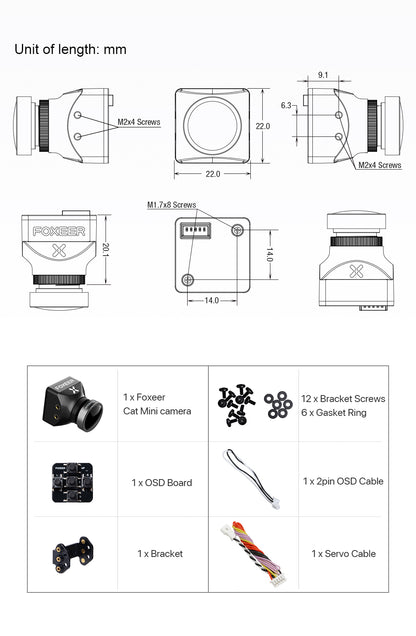 13908 7 fpv camera foxeer mini cat 3 1200tvl 0 00001lux black