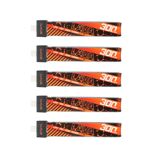 Battery BETAFPV LAVA LiHv 1S 3.8V  300mAh 75C (5PCS)