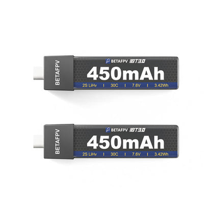 14106 battery betafpv lihv 2s 8 7v 450mah bt3 0 2pcs