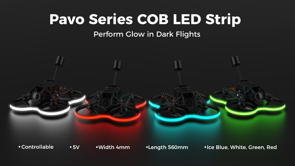 14151 6 cob led strip betafpv pavo series 750mm red