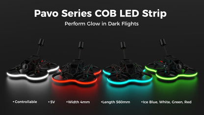 14163 7 cob led strip betafpv pavo series 560mm ice blue