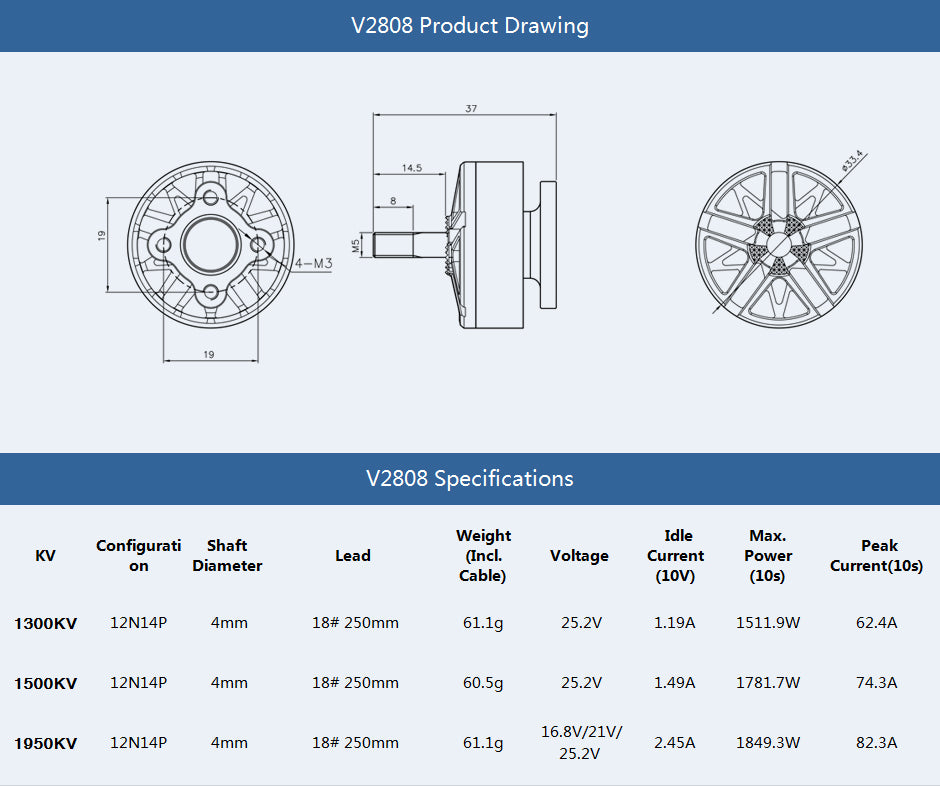 14235 4 motor t motor velox v2808 kv1500
