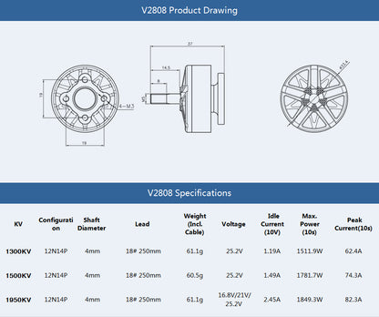 14238 4 motor t motor velox v2808 kv1950
