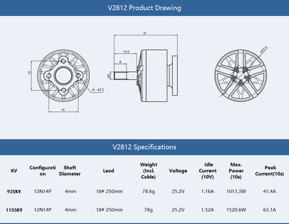14241 5 motor t motor velox v2812 for 7 8 longrange drone 6s kv925