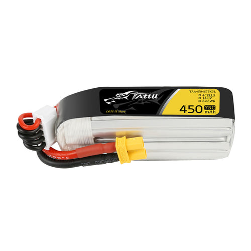 Battery Tattu Lipo 4S 14.8V 450mah 75C With XT30 Plug- Long Size For H Frame