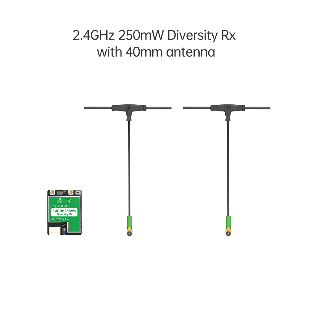 14907 receiver iflight true diversity elrs 2 4g rx 2 x 40mm mini antenna