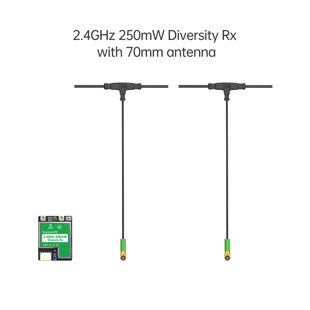 14910 receiver iflight true diversity elrs 2 4g rx 2 x 70mm mini antenna