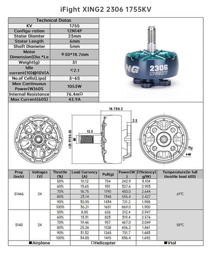 14994 motor iflight xing2 2306 unibell 1755kv