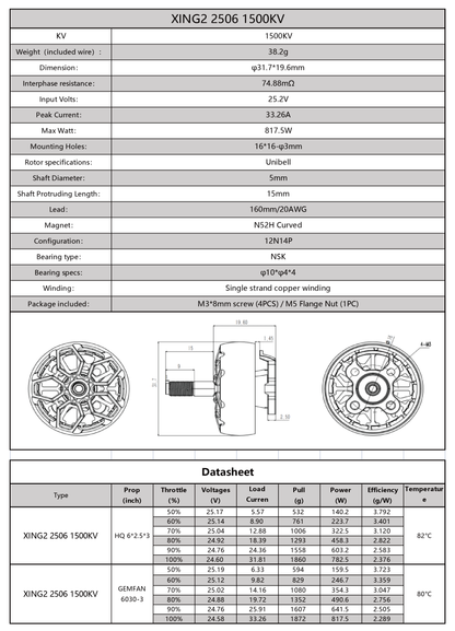 15006 4 motor iflight xing2 2506 unibell 1500kv