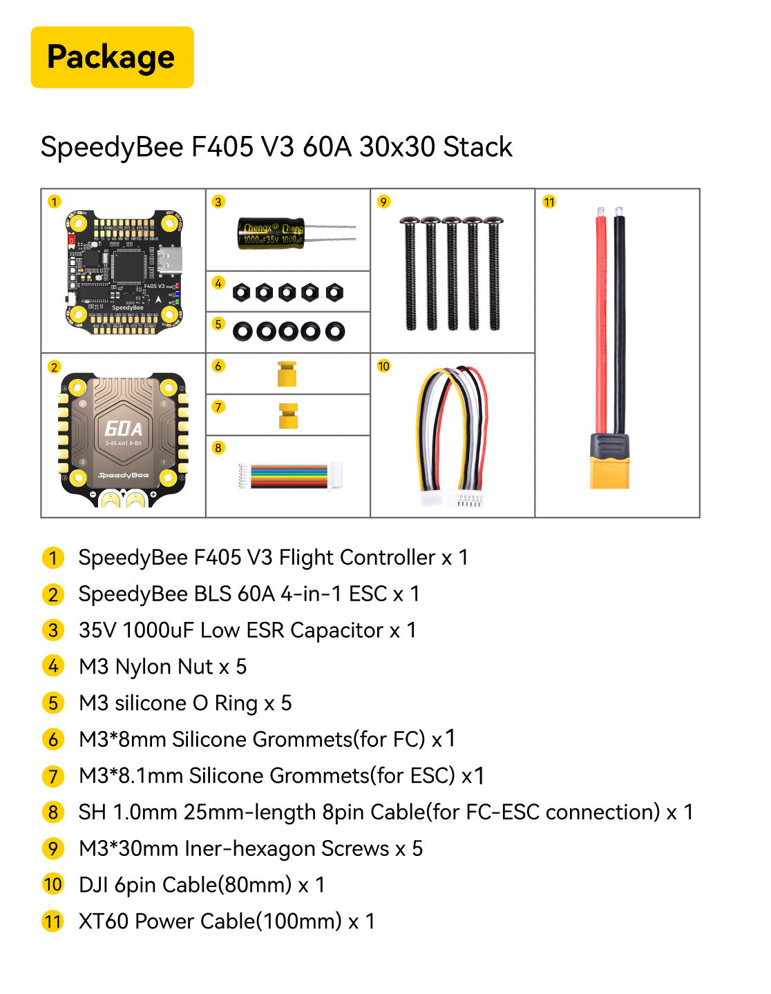 15726 8 stack speedybee f405 v3 bls 60a 30x30 fc esc