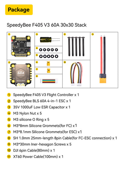 15726 8 stack speedybee f405 v3 bls 60a 30x30 fc esc