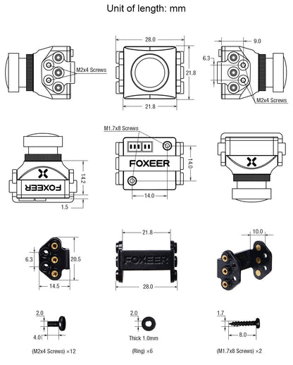15771 11 fpv camera foxeer razer mini 1200tvl