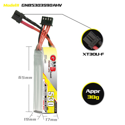 15957 3 battery gnb gaoneng lihv 3s 11 4v 530mah 90c xt30