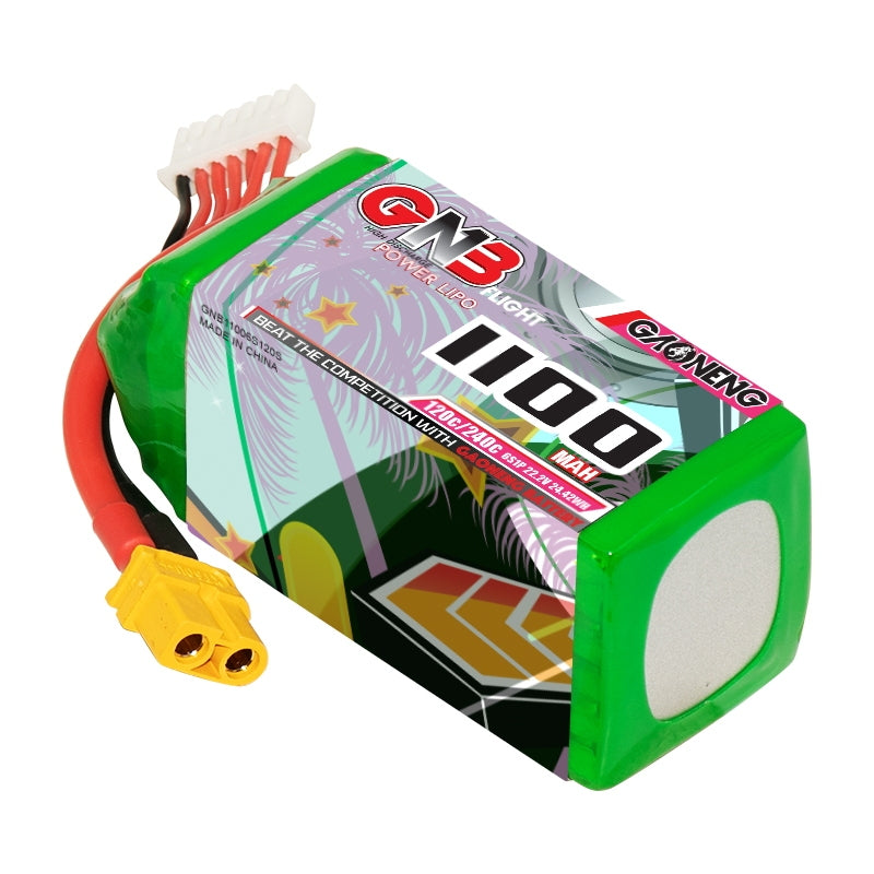 16026 1 battery gnb gaoneng lipo 6s 22 2v 1100mah 120c xt60