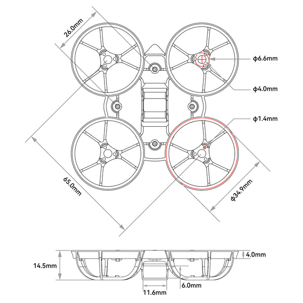 16311 1 frame betafpv meteor65 air brushless whoop blue