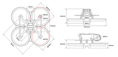 16323 2 frame betafpv pavo20 brusless whoop grey