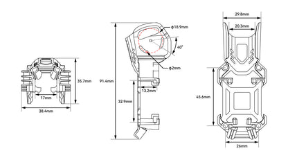 Bracket BETAFPV Pavo20 Pro for O4 Air Unit Transparent Grey
