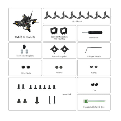 FPV drone FLYWOO Flybee 16 HD HDZERO 2S ELRS 2.4G