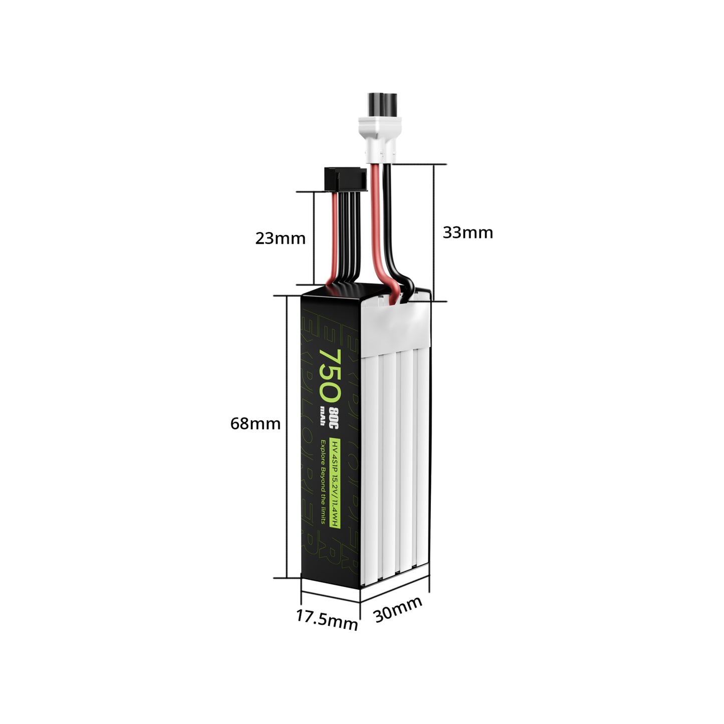 Battery FLYWOO Explorer 750mAh 4S HV 75C LiPo XT30UP (2 pcs)