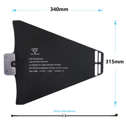 Antenna Maple Wireless UHF Log-Periodic SMA MALE (370–1400MHz)