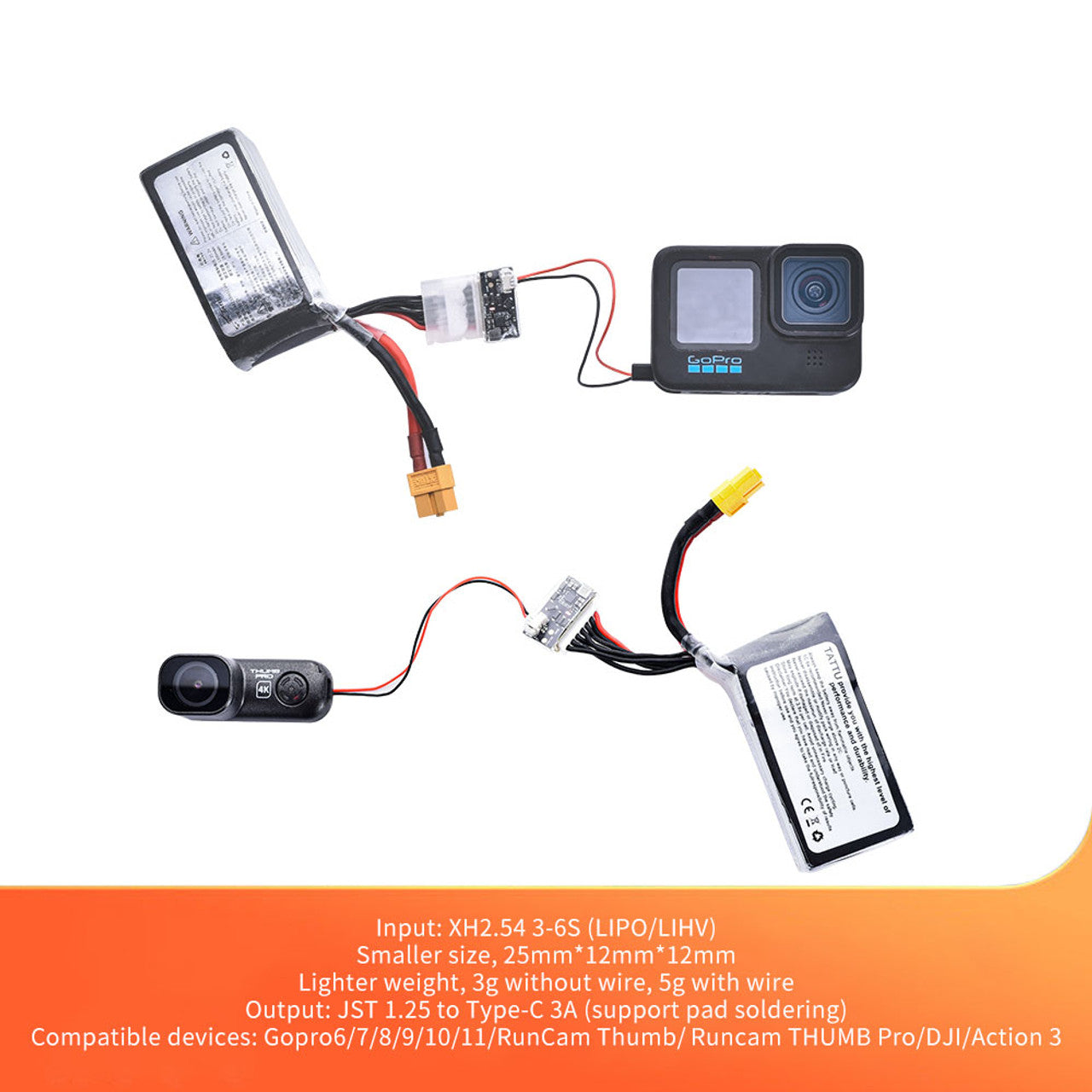 60 9 camera bec balance power plug speedybee for gopro 6 7 8 9 10