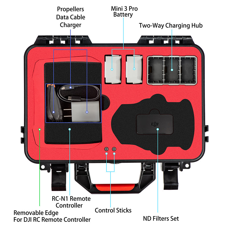 6402 4 case startrc abs hardshell for mini 3 pro with shoulder straps