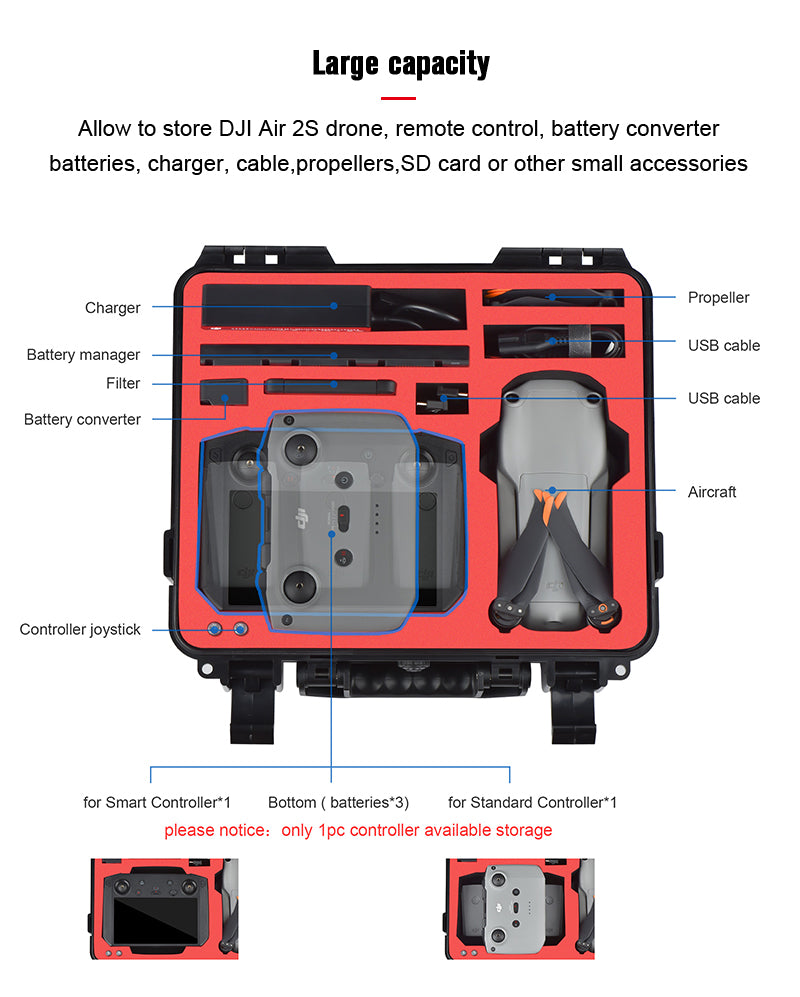 6831 5 hardshell case startrc abs for mavic air 2 2s for dji rc n1 smart controller