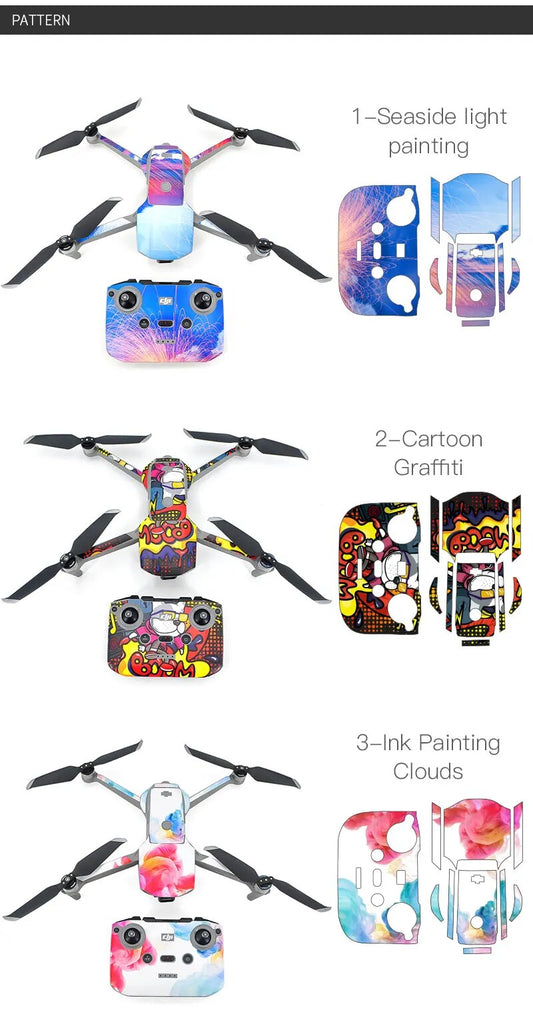 6888 body remote controller stikers startrc for dji mavic air 2 cartoon graffiti