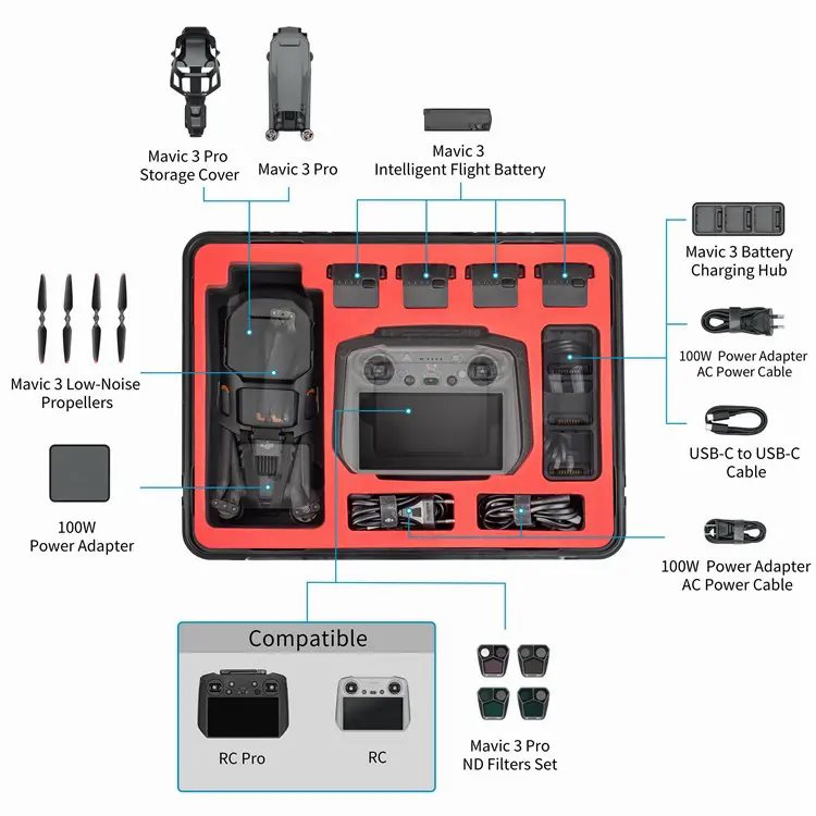 6897 3 carrying case startrc for dji mavic 3 pro fit for dji rc dji rc pro