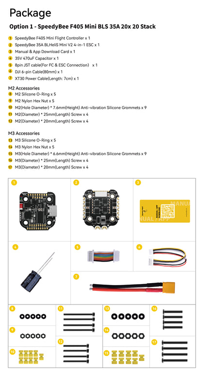 8499 4 stack speedybee f405 mini bls 35a 20x20