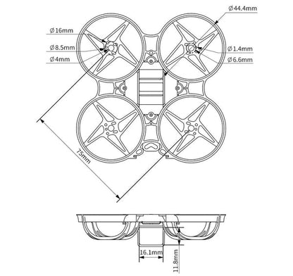 8946 5 frame betafpv beta75x 2 3s whoop v2 white
